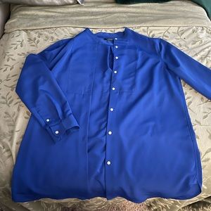 RALPH LAUREN Royal Blue Button Up Blouse